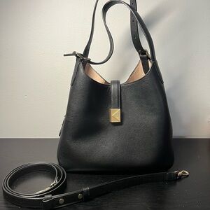 Kate Spade Black Leather Deco Medium Crossbody Tote